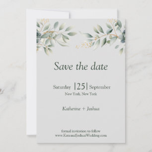 Classic Elegant Eucalyptus Wedding Save The Date