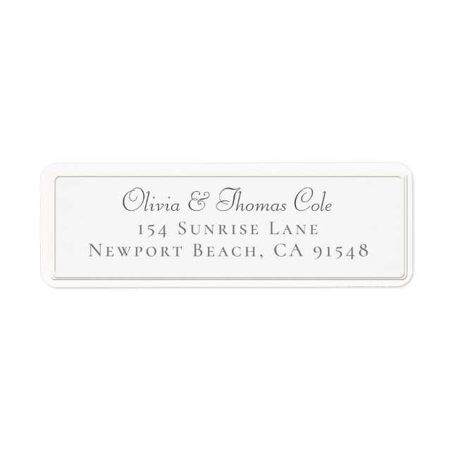 Classic Elegant Faux Embossed Minimal Return Label (Front)