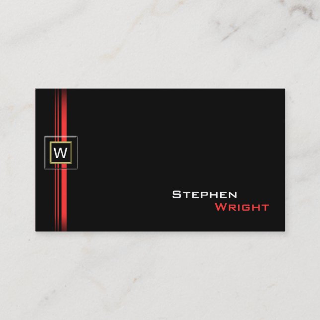 Classic Elegant  Floating Monogram Square Business Card (Front)