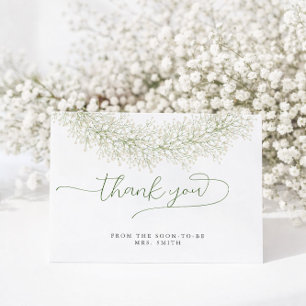 Classic Elegant Floral Bridal Shower Thank You Card