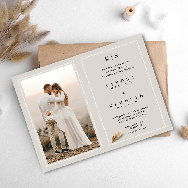 Classic & Elegant Forever Photo Framed Wedding  Invitation (Creator Uploaded)