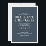 Classic Elegant Formal Blue Border Frame Wedding Invitation<br><div class="desc">Classic Elegant Formal Navy Blue Border Frame Wedding Invitation</div>