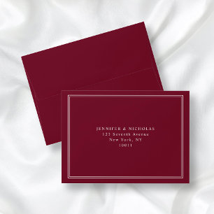 Classic Elegant Formal Burgundy Red Return Address Envelope
