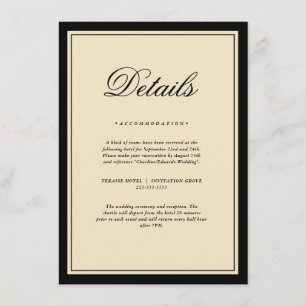 Classic Elegant Frame Wedding Details Enclosure Card