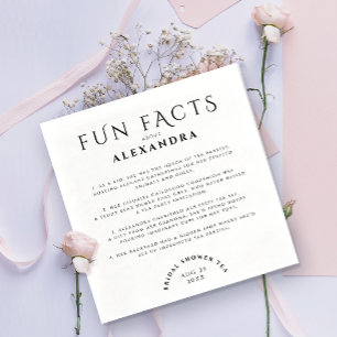 Classic Elegant Fun Facts Black And White Party Napkin