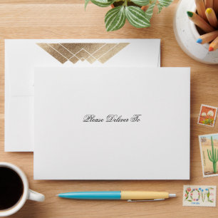 Classic Elegant Geometric Return Address Wedding Envelope