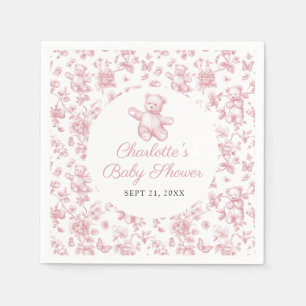 Classic Elegant Girl Baby Shower Toile de Jouy Napkin