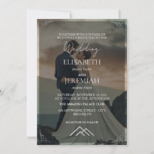 Classic Elegant Gold & Black Overlay Photo Wedding Invitation