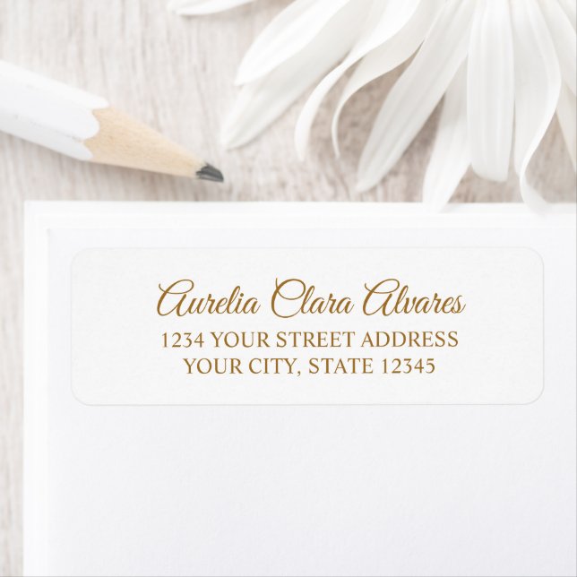 Classic Elegant Gold Calligraphy Return Address (Insitu)