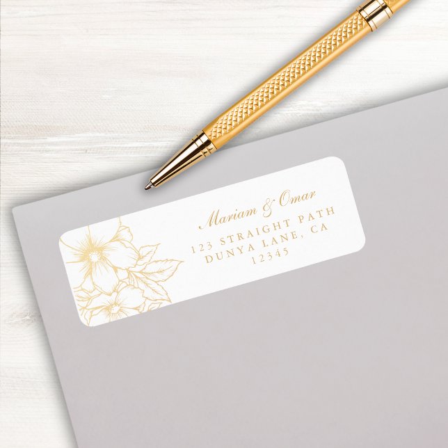 Classic Elegant Gold Gilded Floral Return Address (Creator Uploaded)