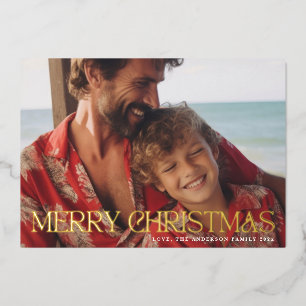 Classic Elegant Gold Merry Christmas Photo