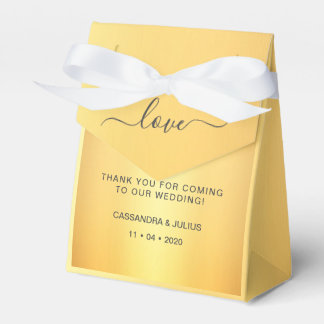 Classic Elegant Gold Thank You Wedding Favour Box