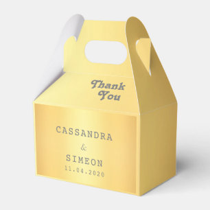 Classic Elegant Gold Thank You Wedding  Favour Box