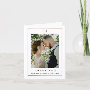 Classic Elegant Gold Wedding Photo Thank You Card