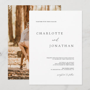 Classic Elegant Hand Written Photo Wedding Invitation