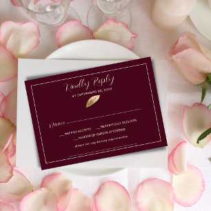 Classic & Elegant I Bulgarian Rose I Wedding RSVP Card