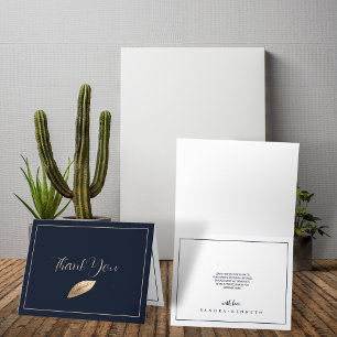 Classic & Elegant I Dark Blue I Wedding Thank You Card