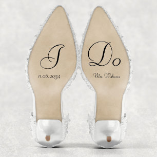 Classic Elegant I Do Bride Wedding Shoes Custom