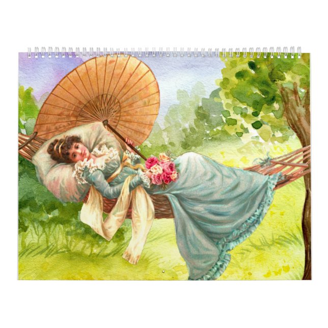 Classic Elegant Ladies Vintage Style Painting Artw Calendar (Cover)