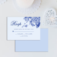 Classic Elegant Light Blue White Floral Wedding