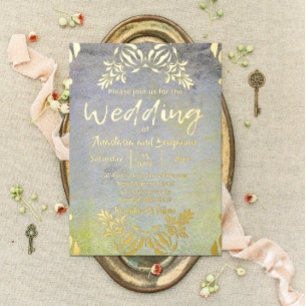 Classic Elegant Luxury Baroque Gold Border Wedding