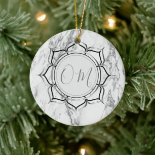 Classic Elegant Marble OM Ceramic Tree Decoration
