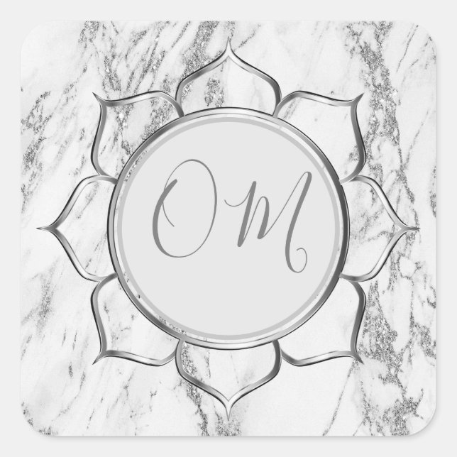 Classic Elegant Marble OM    Square Sticker (Front)