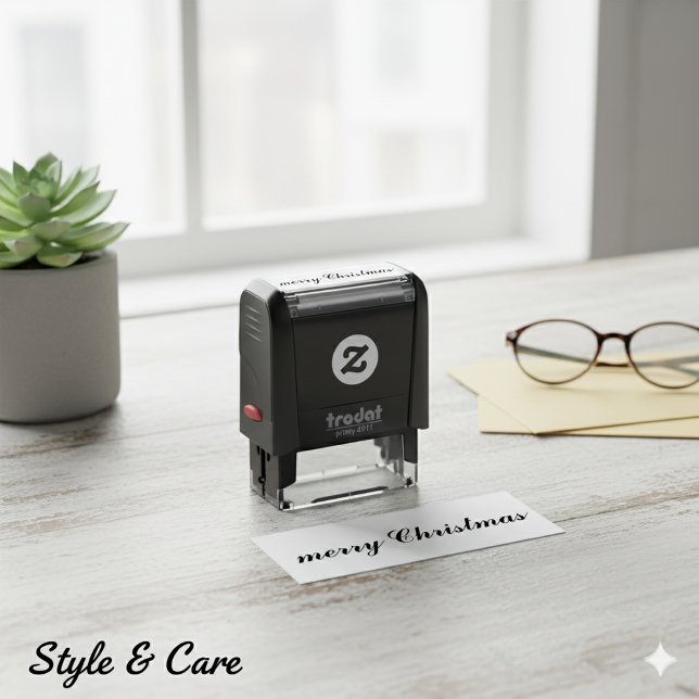 Classic Elegant Merry Christmas Script Self-inking Stamp (Classic Elegant Merry Christmas Script Self-inking Stamp)