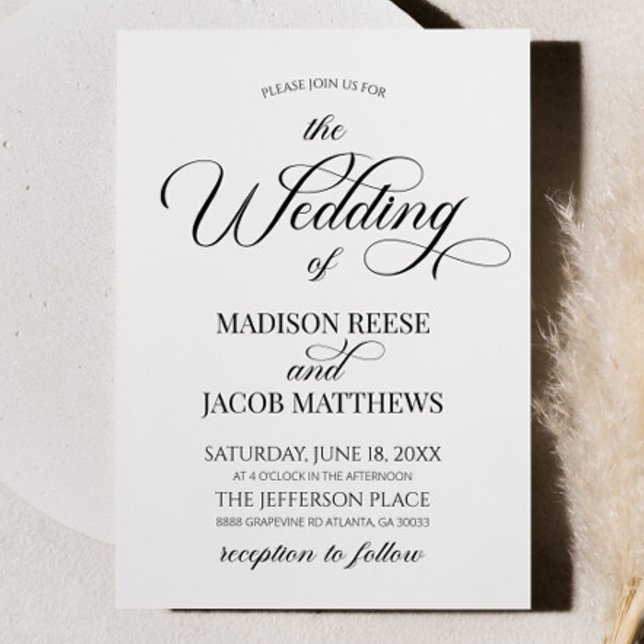 Classic Elegant Minimal Minimalist Wedding Invitation (Creator Uploaded)