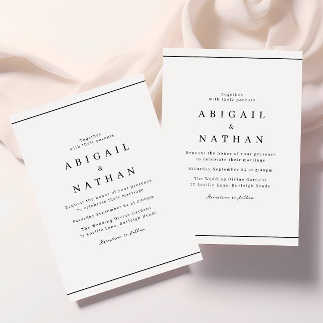 Classic Elegant Minimal Wedding Invitation (Creator Uploaded)