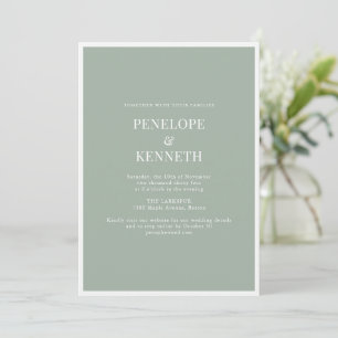 Classic Elegant Minimalist Wedding Dusty Sage RSVP Invitation