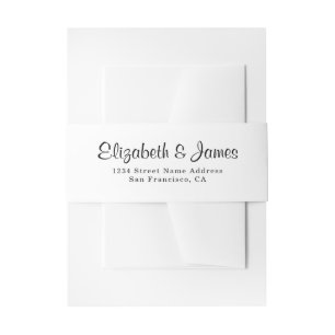 Classic Elegant Minimalist Wedding Invitation Belly Band