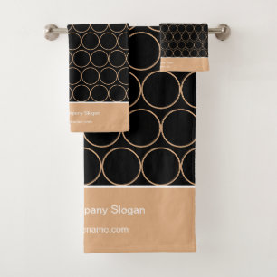 Classic Elegant Modern Minimalist Monogram Name Bath Towel Set
