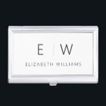 Classic Elegant Modern Minimalist Monogram Name Business Card Holder<br><div class="desc">Elevate your professional image with our Classic Elegant Modern Minimalist Monogram Business Card Holder. This meticulously crafted accessory seamlessly merges timeless elegance with contemporary minimalism, making it an essential tool for any modern professional. Designed with precision and meticulous attention to detail, this business card holder is more than just a...</div>