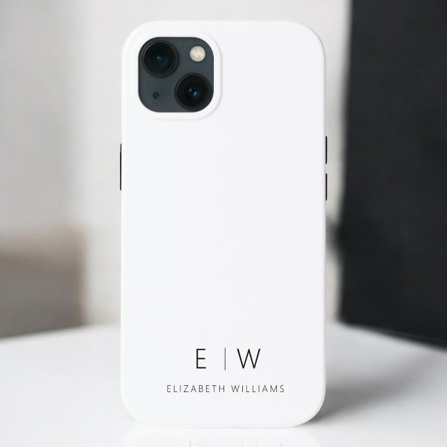 Classic Elegant Modern Minimalist Monogram Name Case-Mate iPhone Case (Creator Uploaded)