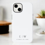 Classic Elegant Modern Minimalist Monogram Name Case-Mate iPhone 14 Case<br><div class="desc">Elevate your smartphone with our Classic Elegant Modern Minimalist Monogram Name iPhone Case. This meticulously designed case combines timeless sophistication with contemporary minimalism. Crafted to perfection, it not only protects your device but also adds a touch of personalised style. The monogram and name customisation options make it uniquely yours, adding...</div>