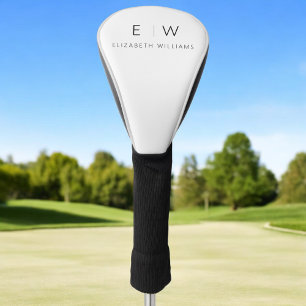 Classic Elegant Modern Minimalist Monogram Name Golf Head Cover
