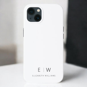 Classic Elegant Modern Minimalist Monogram Name iPhone 13 Case