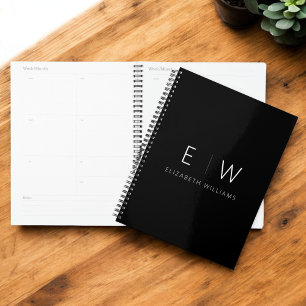 Classic Elegant Modern Minimalist Monogram Name Planner