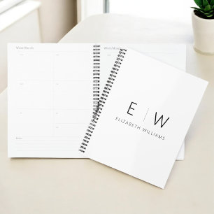 Classic Elegant Modern Minimalist Monogram Name Planner