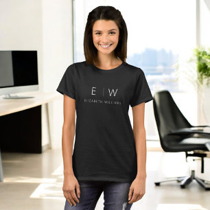 Classic Elegant Modern Minimalist Monogram Name T-Shirt