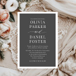 Classic Elegant Modern Minimalist Wedding Invitation<br><div class="desc">Invite your guests with this classic elegant modern minimalist wedding invitation, featuring a clean layout and timeless typography. The simple yet refined design blends traditional sophistication with contemporary minimalism, making it perfect for formal, garden, or chic modern weddings. Fully customisable with your wedding details and professionally printed for a polished,...</div>