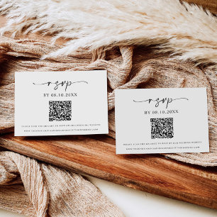 Classic Elegant Modern Wedding RSVP QR code Invitation