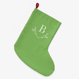 Classic Elegant Monogram Large Christmas Stocking