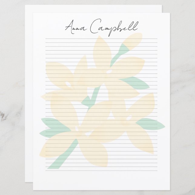 Classic Elegant Monogram Script Stationery (Front/Back)