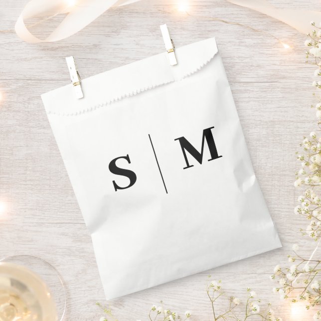 Classic Elegant Monogram Wedding Favour Bags (Clipped)