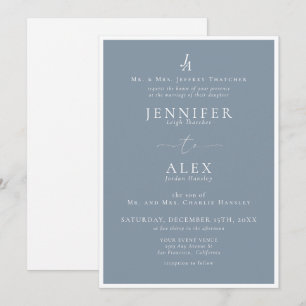 Classic Elegant Monogram Wedding Invitation