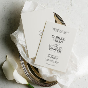 Classic Elegant Monogram Wedding Invitation
