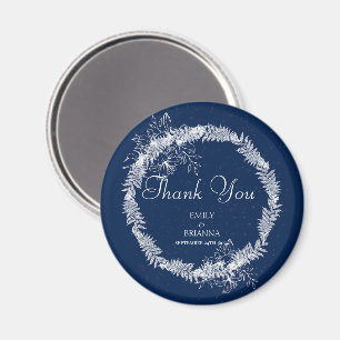 Classic Elegant Navy Blue wedding Magnet