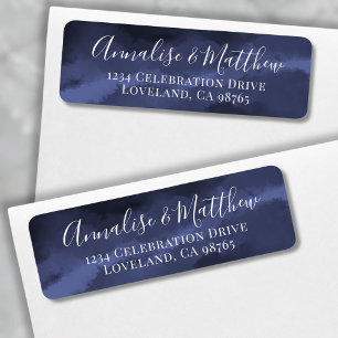Classic Elegant Navy Blue Wedding Return Address